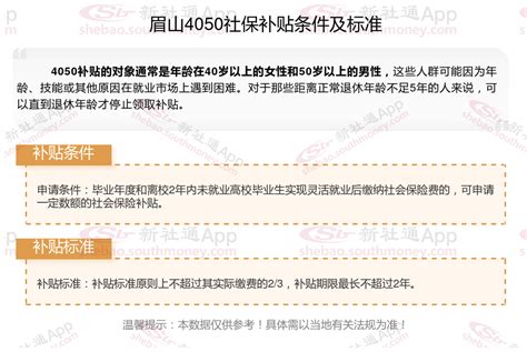 2024~2024年眉山4050补贴达到什么条件才能领取 眉山4050补贴每月多少钱？ - 社保网