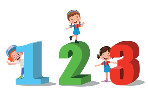 Cartoon kids with 123 numbers vector image 15276921 Vector Art at Vecteezy