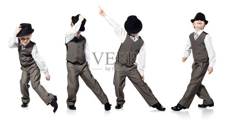 跳舞的男孩孤立在白色照片摄影图片_ID:120427346-Veer图库