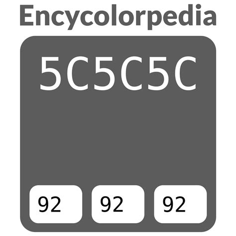 #5c5c5c Esquema de código de cores Hex, Paletes e Tintas