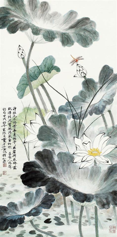 国画荷花大全图片