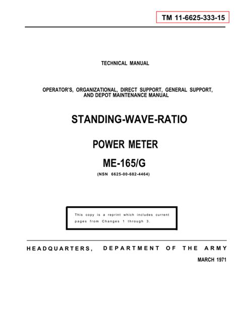 standing-wave-ratio power meter me-165/g