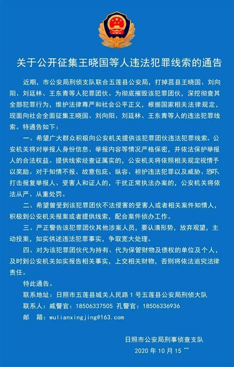 莒县王晓国、刘向阳、刘廷林、王东青等人犯罪团伙被打掉！现征集线索-搜狐大视野-搜狐新闻