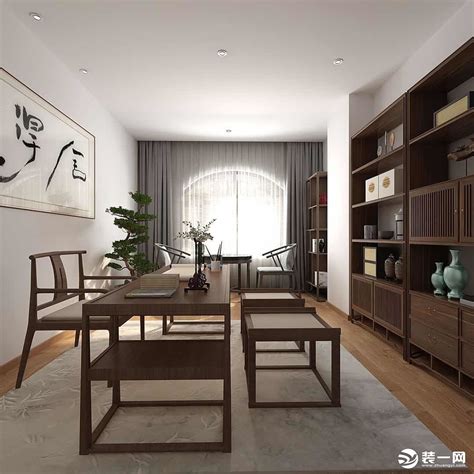 新中式茶室 - 效果图交流区-建E室内设计网