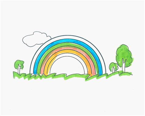 简单的彩虹怎么画-百度经验