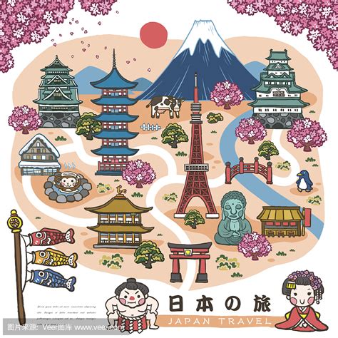日本旅游地图图片