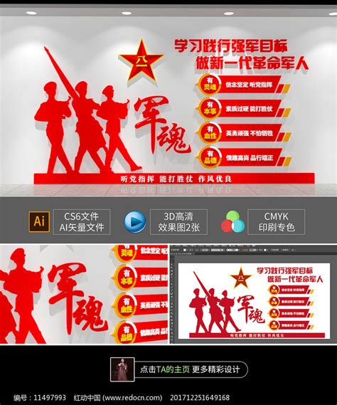 四有军人部队标语文化墙图片下载_红动中国
