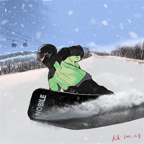 甜美女生单板滑雪头像