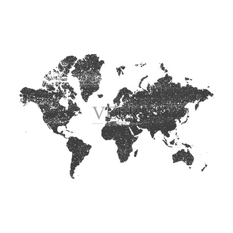 简约点阵组成的地球世界地图图案图片免抠矢量素材 - 设计盒子