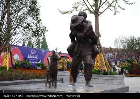麻城文化小镇千里送行图三人铜雕像高清图片下载_红动中国