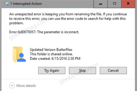 Fix Error 0X80070057 The Parameter Is Incorrect In Windows 10 | guidetech