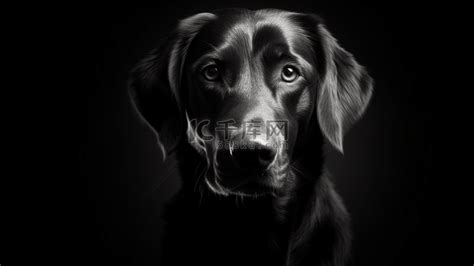 一只黑狗在黑暗的房间里高清摄影大图-千库网