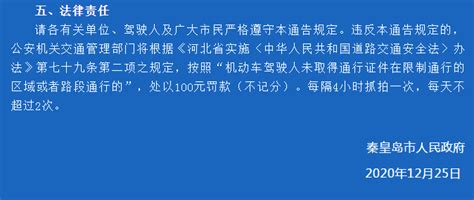 秦皇岛2021新版限行地图！快收藏~_区域