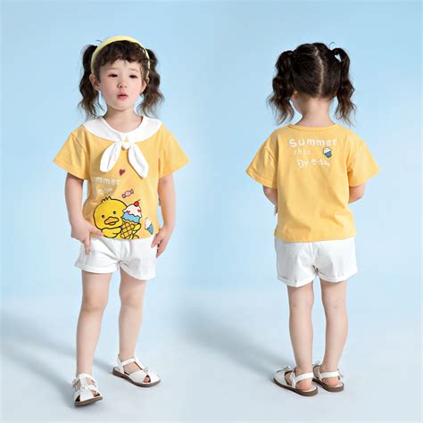 女童短袖夏上衣一岁宝宝夏季衣服韩范薄款童装夏装5小黄鸭t恤儿童