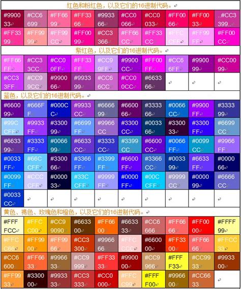 十六进制颜色对照表 - 人生只若初见 - 博客园
