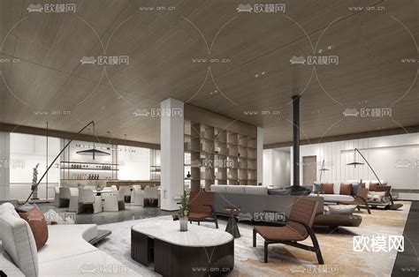 岳蒙设计新中式餐厅3D模型下载【ID:1105309571】_知末3d模型网