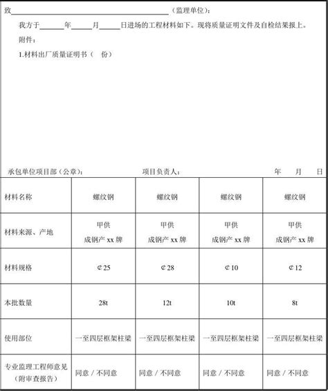 商品混凝土企业资质报验表