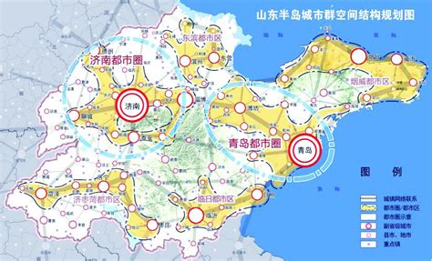 山东半岛城市群分布图_中国地理地图_初高中地理网