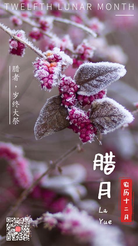 农历十二月腊月简约节日海报-图小白