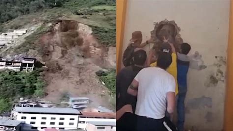 秘鲁一采矿小镇山体滑坡数十所房屋瞬间被埋 已致15人被困6人失踪|山体滑坡_新浪新闻