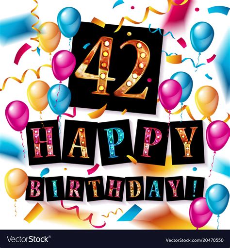 Happy birthday 42 golden balloon | Creative Daddy