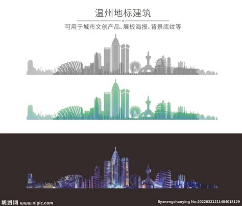 温州城市地标设计图__风景_PSD分层素材_设计图库_昵图网nipic.com