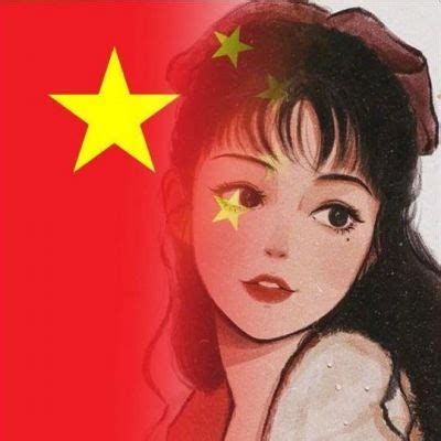 国旗头像温柔女生真人