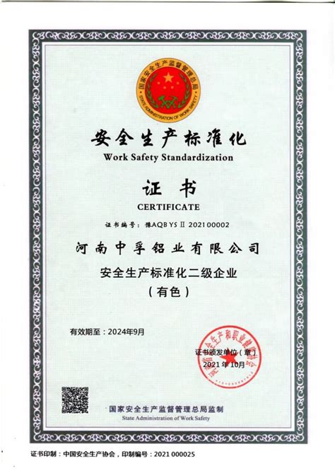 安全生产标准化二级证书-江苏荣邦机械制造有限公司