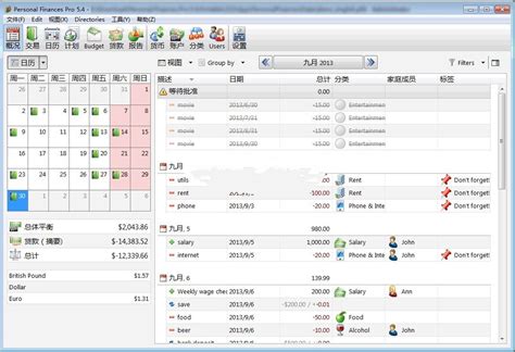 理财记账软件 Personal Finances Pro Portable v5.7中文便携破解版-闪电软件园