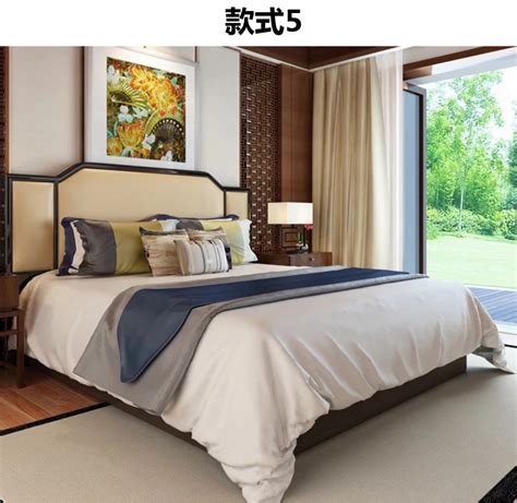 各色 现代极简实木优质绒布双人床_设计素材库免费下载-美间设计
