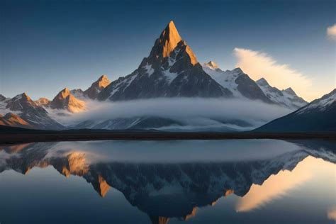 A majestic mountain peak stands sentinel sky panoramic landscape photo ...