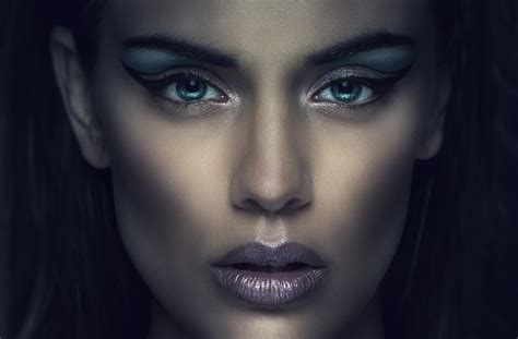 Wallpaper : face, women, monochrome, model, makeup, closeup, blue ...