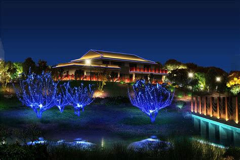 公园人工湖化夜景亮化照明设计要求和效果_技术文摘_东莞七度照明科技有限公司