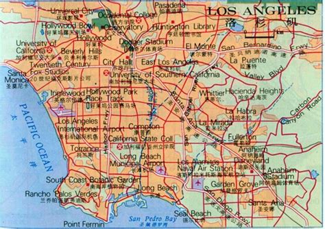 2018美国洛杉矶中文地图高清大图下载、地理位置及洛杉矶旅游推荐_旅游攻略_很惠游_返券网