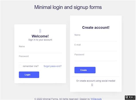 创建账户登录表单响应式网页模板免费下载html - 模板王