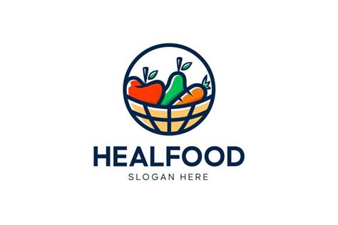 新鲜健康的食品标志logo矢量素材 - 25学堂