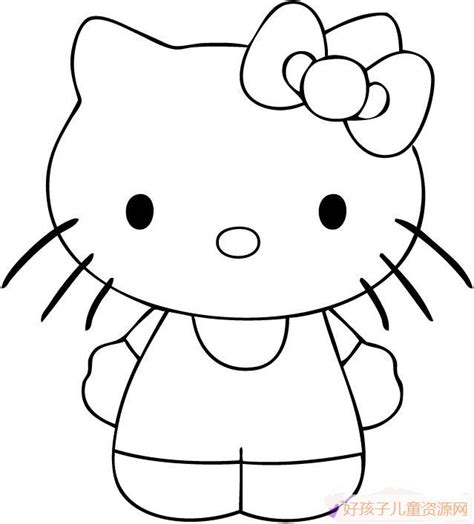 hello kitty的儿童简笔画-爱美的hello kitty_动物简笔画