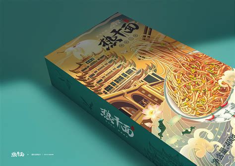 武汉热干面插画包装设计 食品包装设计|Graphic Design|Packaging|墨彩品牌设计_Original作品-站酷ZCOOL