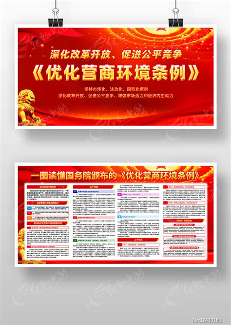 一图读懂优化营商环境条例展板宣传栏图片下载_红动中国
