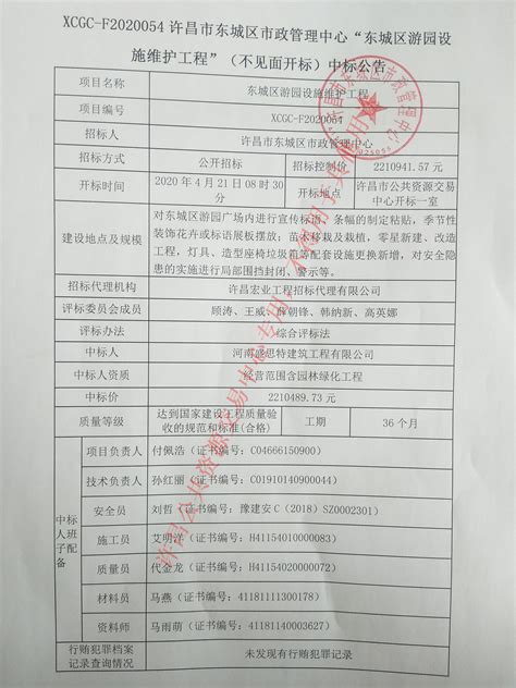 许昌市建设工程中标公示 - 许昌公共资源交易网