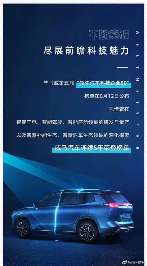 威马汽车连续5年荣登毕马威“领先汽车科技企业50”榜单__财经头条