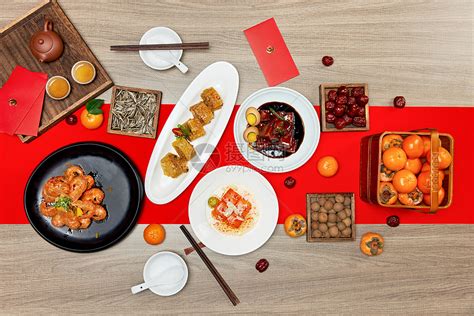 新年年夜饭餐桌上的美食高清图片下载-正版图片506951765-摄图网