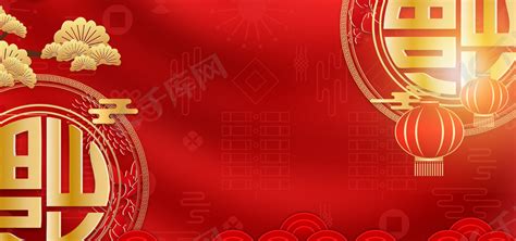 新年喜庆中国风牛年红色背景图片免费下载-千库网