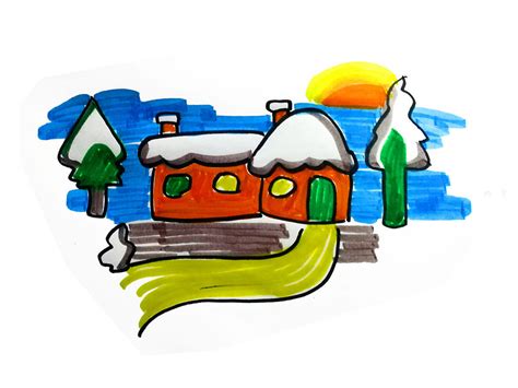 简笔画一个小房子,森林里的小房子简笔画,画一幅小房子的画_大山谷图库