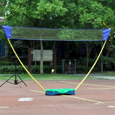 外贸便携式羽毛球网架套装收纳型3米家用娱乐简易网球网柱场地线-阿里巴巴