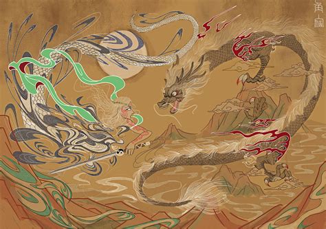 中国民间神话故事“女娲斩黑龙”的插画创作|插画|创作习作|一个角宿 - 原创作品 - 站酷 (ZCOOL)