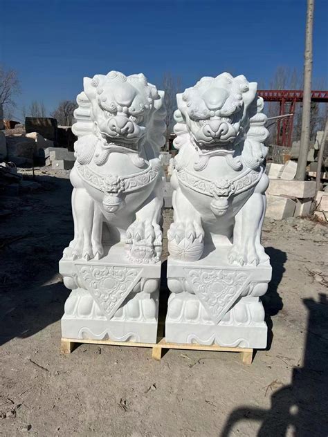 大理石狮子，石狮定制批发-长工石材雕刻网络工作室- 中国石材网石材助手APP