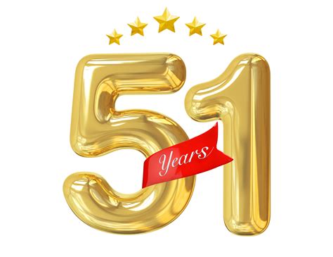 51 Years Anniversary Golden 11287860 PNG