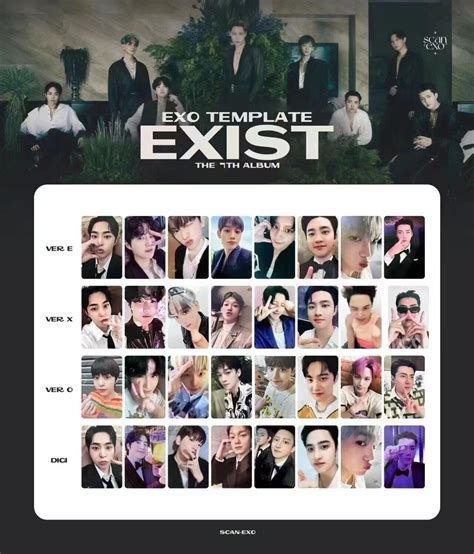 EXO - "EXIST" The 7th ALBUM E X O VER DIGIPACK SMINI PHOTOCARD OFFICIAL ...