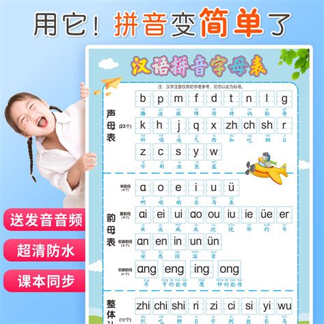汉语拼音字母表墙贴一年级拼读训练全表声母韵母整体认读音节挂图_虎窝淘